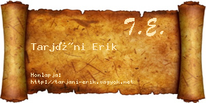 Tarjáni Erik névjegykártya