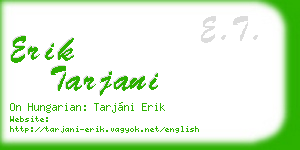 erik tarjani business card